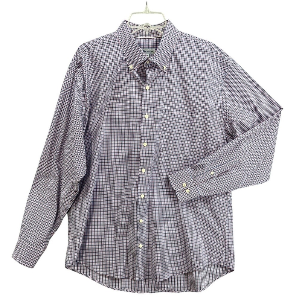 Peter Millar Shirt Mens XL Button Down Shirt Plaid Long‎ Sleeve Casual Office